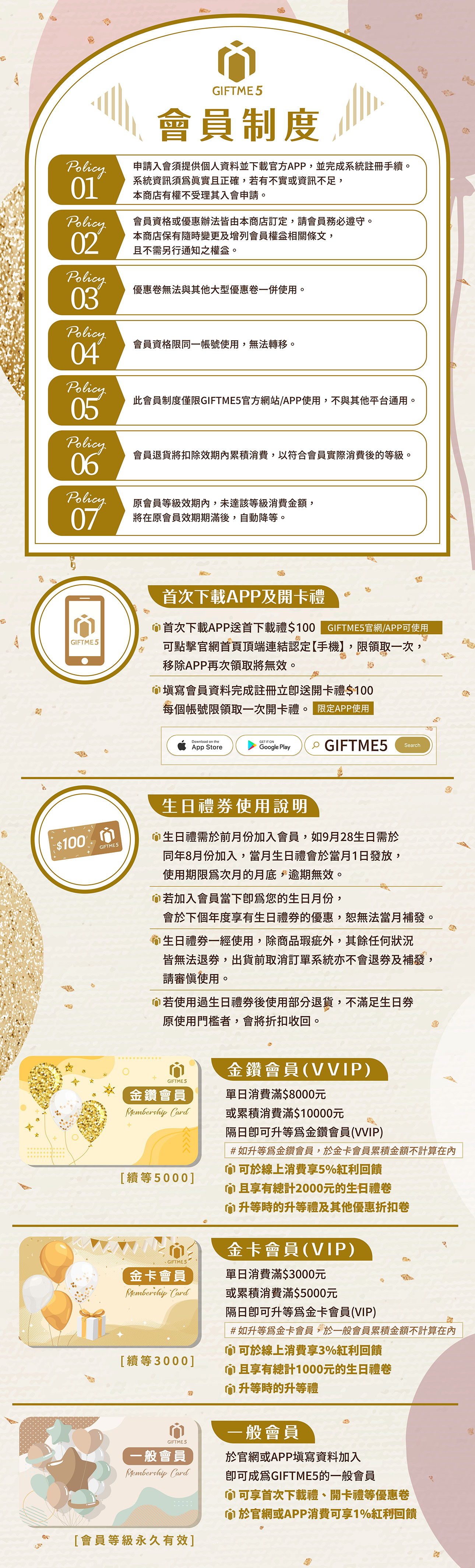 GIFTME 5 會員制度